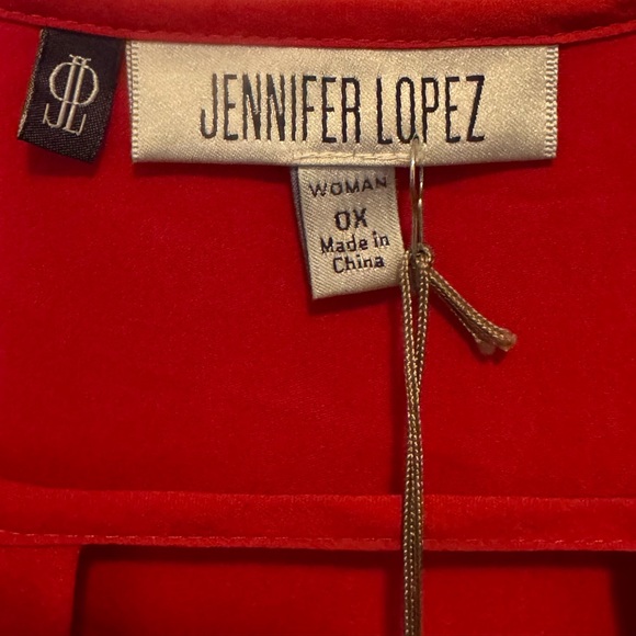 Plus 0X Red Flowy Blouse Dressy Date Night Party Top NWT Glam - Picture 4 of 6